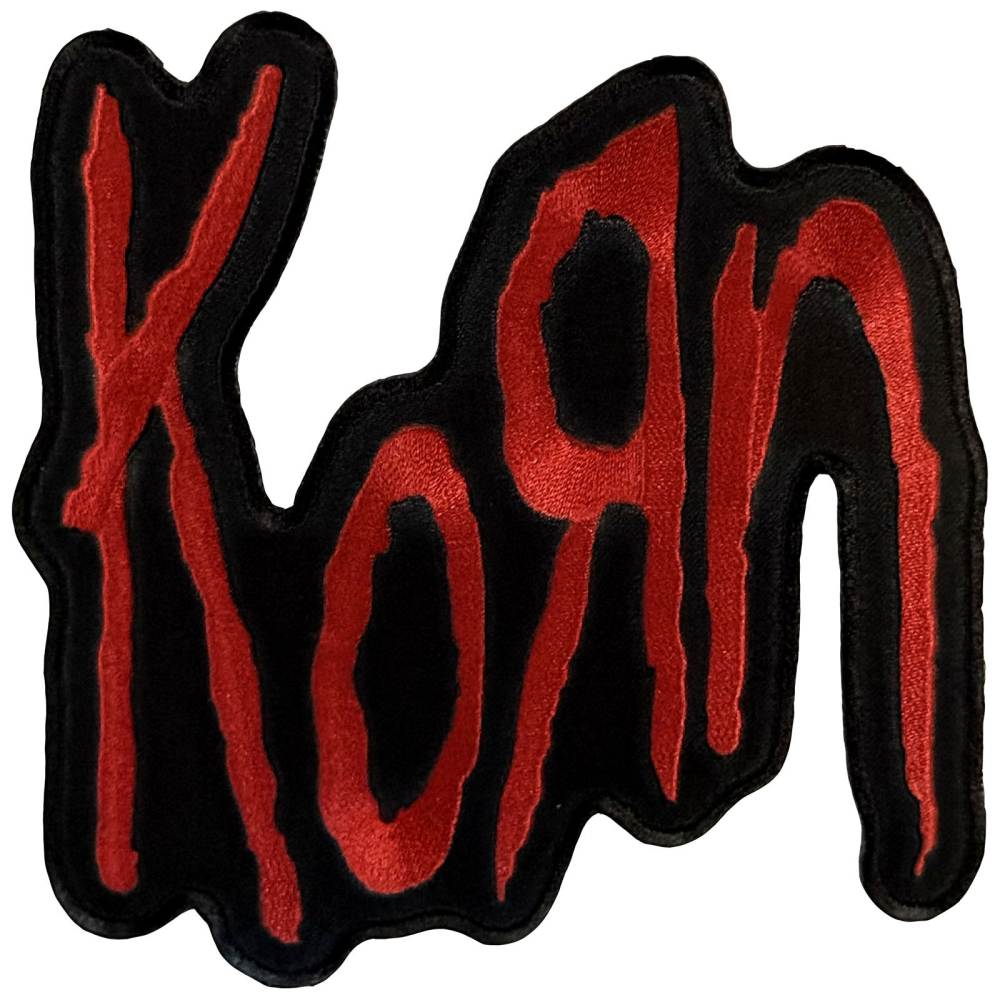 Korn - Logo Patch - Zwart/Rood